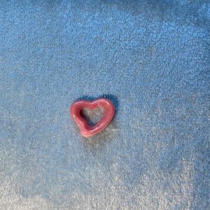 Tiffany & Co. mini open heart charm in pink rhodonite